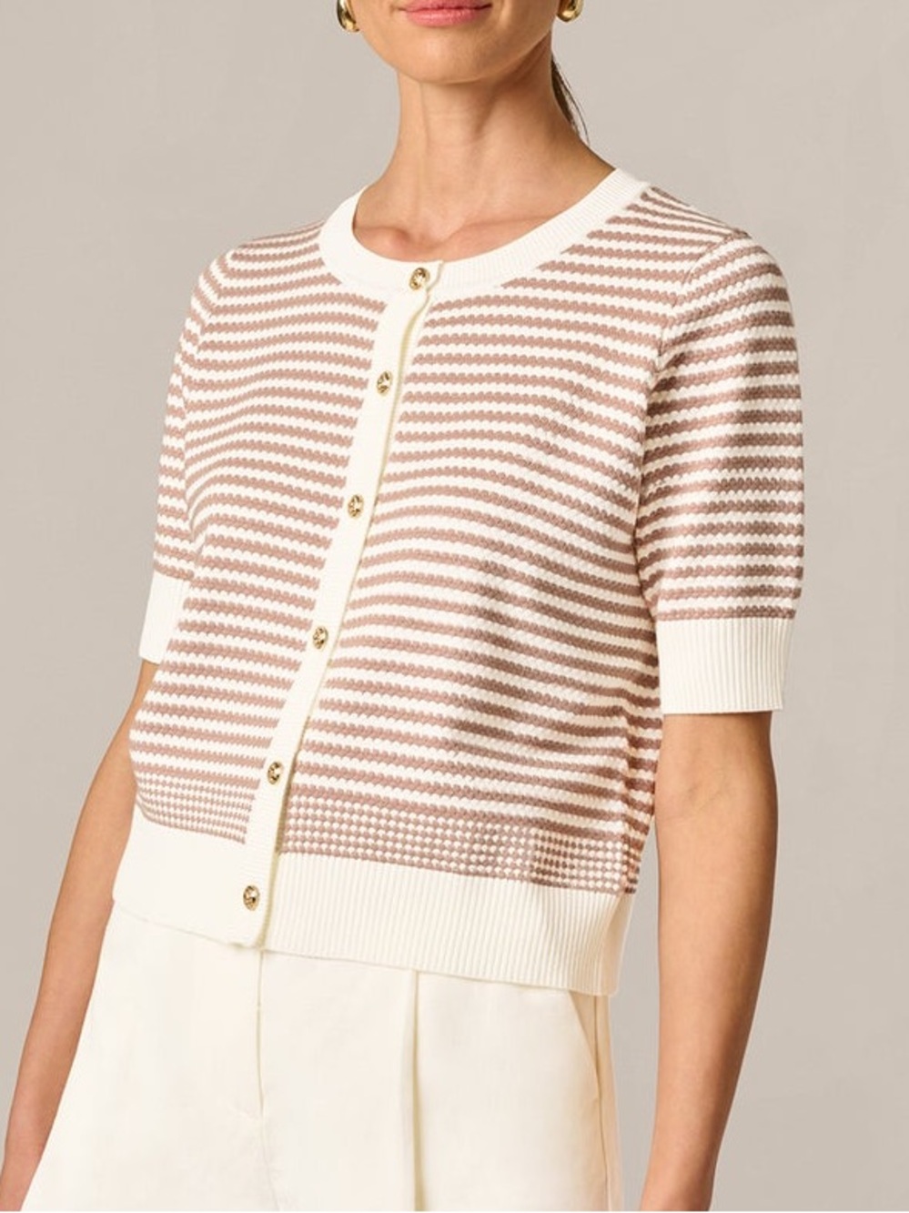 Adrianna Papell Striped Sweater